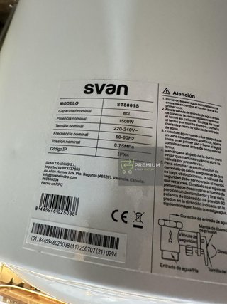 Svan Termo Eléctrico Vertical 80 Litros ST8001S