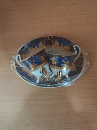 Tazas de porcelana con plato de 13 cm