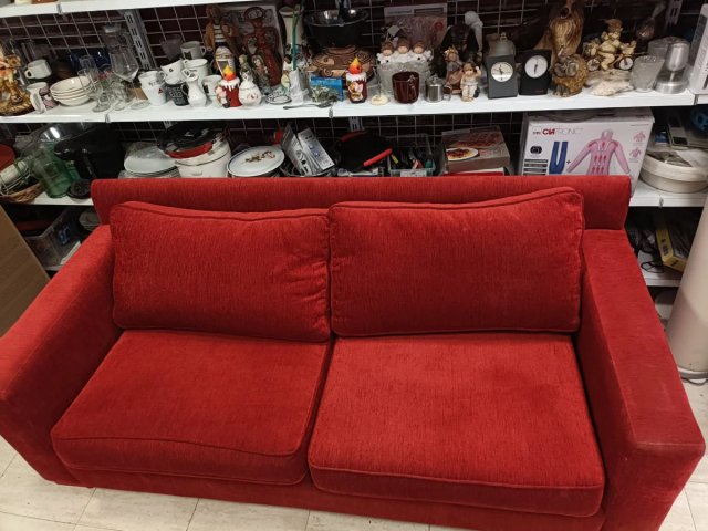 Sofá de tela rojo 2 plazas