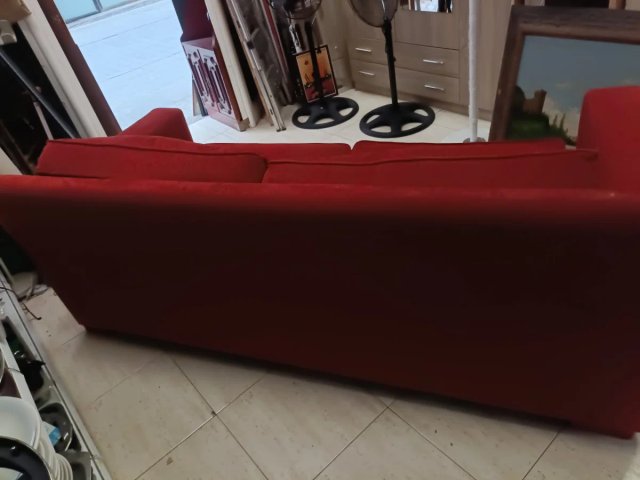 Sofá de tela rojo 2 plazas