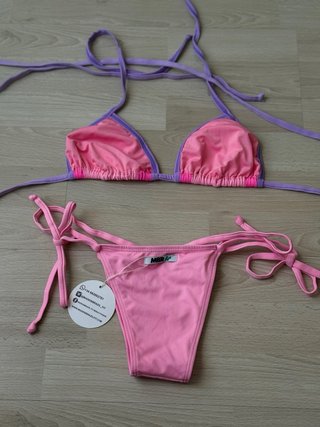 Bikini Brasileño Talla Única Rosa y Morado