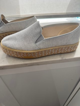 Zapatillas Mujer Plata con plataforma esparto