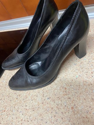 Zapatos de tacón negros talla 38.5 Piel