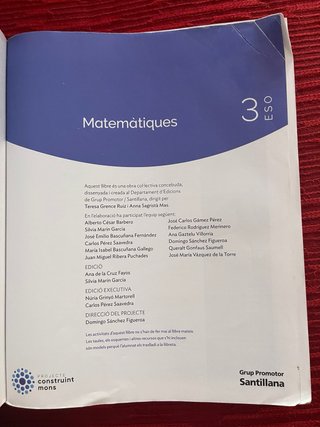 Matemáticas 3 ESO Santillana Construint Mons