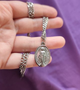 Collar Virgen Milagrosa Acero
