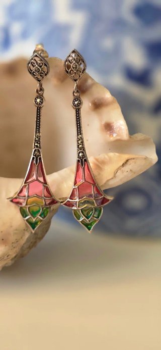 Pendientes de plata y esmaltes