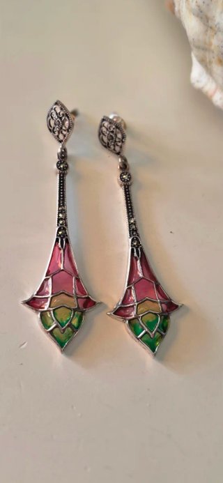Pendientes de plata y esmaltes