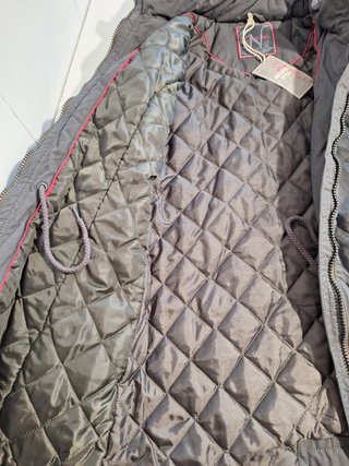 Abrigo gris con capucha mujer Talla XL (NUEVO)