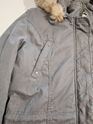 Abrigo gris con capucha mujer Talla XL (NUEVO)