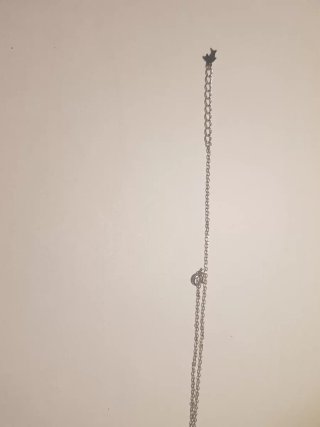 #1244 Cadena con corazon plata de ley 925 43cm