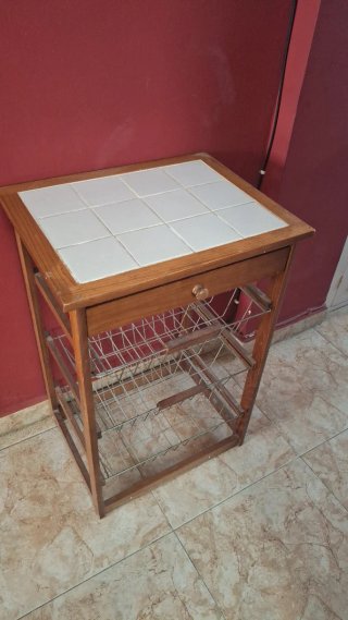 Mueble verdulero con cajón y cestas