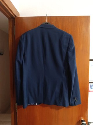 Chaqueta azul de vestir hombre