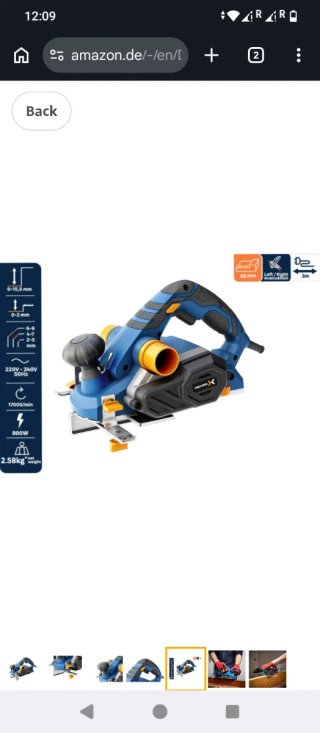 Cepilladora Dexter 800W 82mm