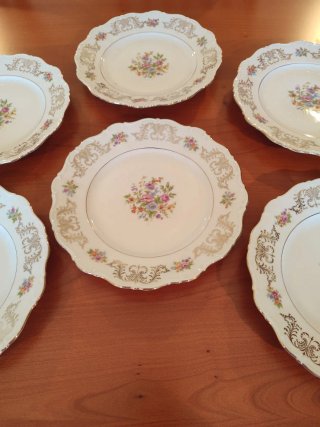 Set 6 Piatti Piani Vintage Bavaria