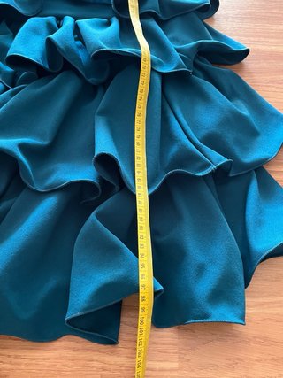 Falda flamenca con volantes verde azulado