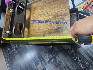 Mesa auxiliar cocina/jardín metal y madera