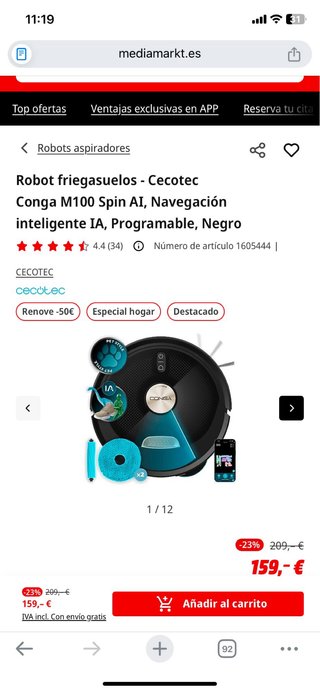 Robot Aspirador Conga Cecotec M100