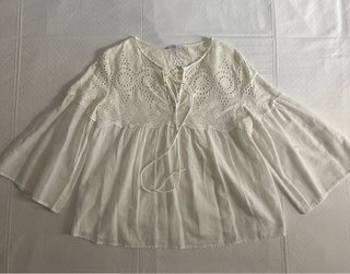 Blusa blanca bordada talla única