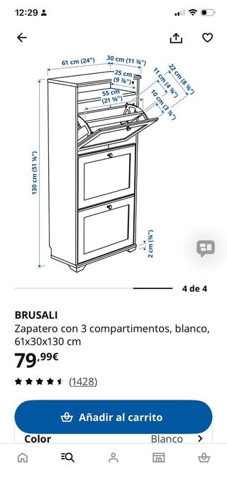 Zapatero Ikea BRUSALI - Prácticamente nuevo