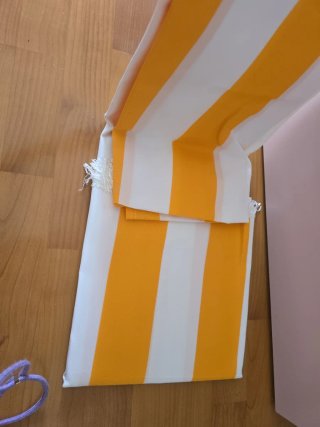 Toldo Rayas Naranja y Blanco