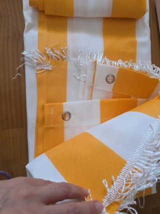 Toldo Rayas Naranja y Blanco