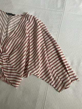 Blusa Zara Rayas Rojo/Blanco Talla M