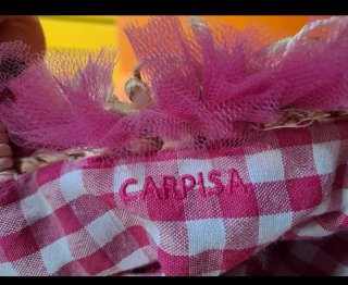 Borsa paglia Carpisa decorata fucsia