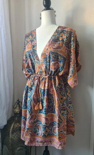 Vestido Playero Kaftán Talla Única
