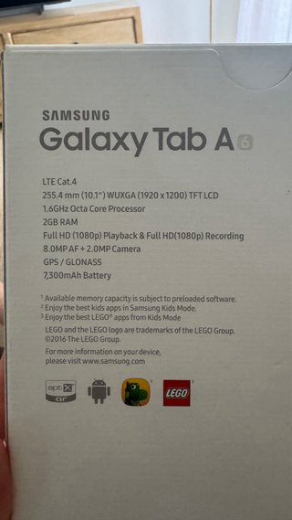 Tablet samsung galaxy tab A