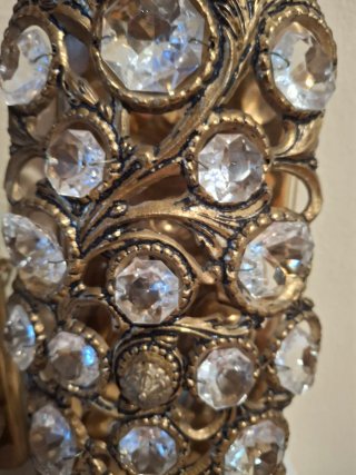 Pareja apliques de bronce con cristal