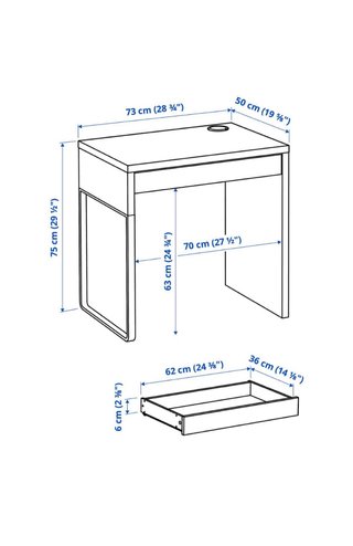Escritorio MICKE Blanco Ikea