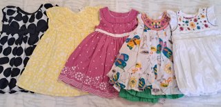 Lote 5 vestidos bebé niña 3-6 meses