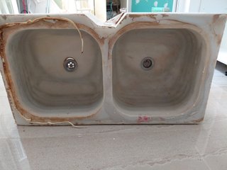 Fregadero doble mármol