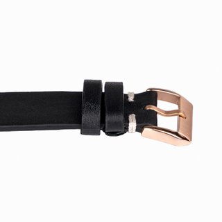Correa de reloj de piel negro 22 mm
