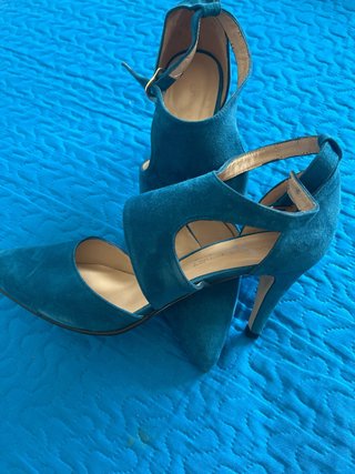 Zapatos de tacón azul mujer