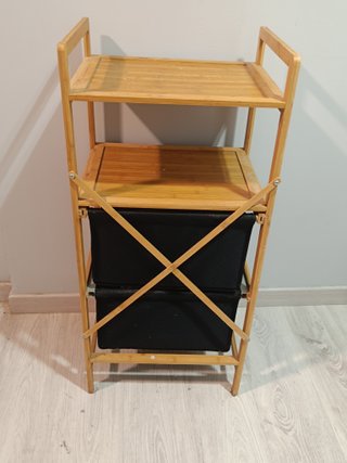Mueble auxiliar bambú con 2 cajones