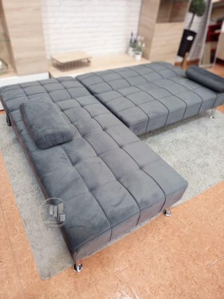 Sofá Cama Chaise Longue Gris