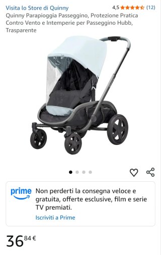Parapioggia Quinny passeggino trasparente