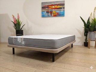 Somier Base Tapizada + Colchón Baviera 18cm (Nuevo)