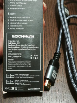Cable HDMI 8K Nylon Trenzado Gris 1.5
