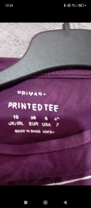 Camiseta Primark Paris & Me Morada Talla S