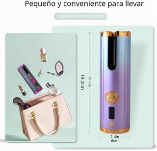 Rizador inalámbrico EMEBAY azul/morado
