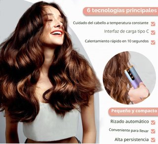 Rizador inalámbrico EMEBAY azul/morado