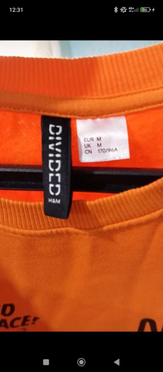 Sudadera H&M Naranja NASA XS