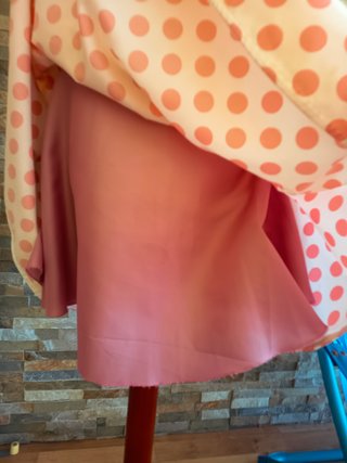 Falda vintage lunares vuelo rosa