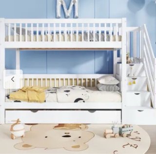 Litera blanca con cama nido a estrenar