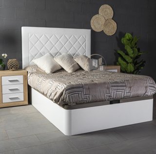 Canapé abatible de madera color blanco