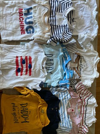 Lote 13 Camisetas Bebé 1-3 Meses