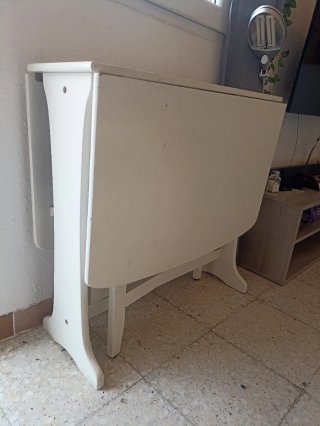 Mesa plegable madera blanca 120x75