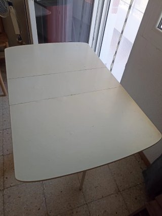 Mesa plegable madera blanca 120x75